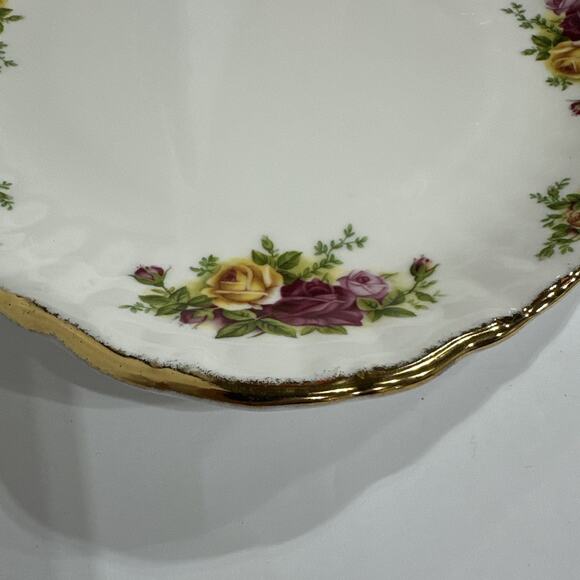 Royal Albert OLD COUNTRY ROSES Handled Cake Plate Bone China 10 inch England - Picture 3 of 4
